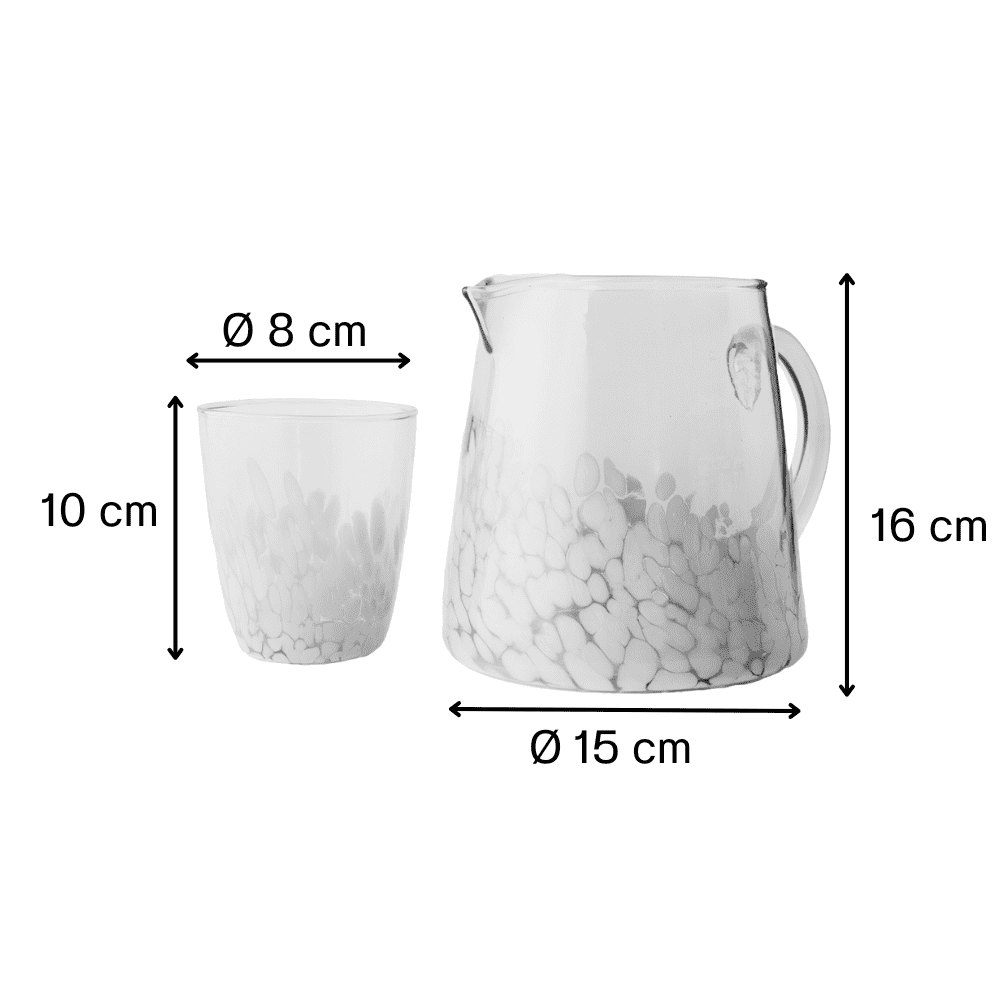 SPLASH! Glaskrug Set mit 4 Gläsern