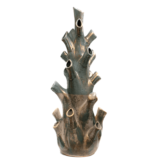 KORALI - Vase in grün/gold